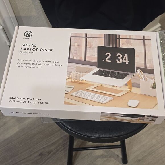 UBrands Adjustable Laptop Riser Stand- Gold Metal - Picture 10 of 11